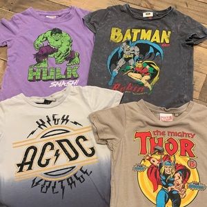 Boys 4T graphic tees. Batman Hulk Thor AC/DC